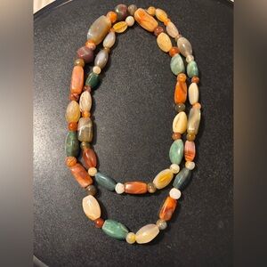 Multicolor Beggar Bead Multi Gemstones Rainbow Necklace